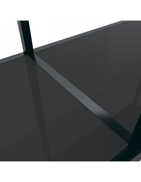 Tavolo Consolle Nero 200x35x75,5 cm in Vetro Temperato