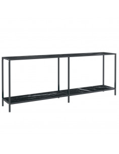 Tavolo Consolle Nero 200x35x75,5 cm in Vetro Temperato 2
