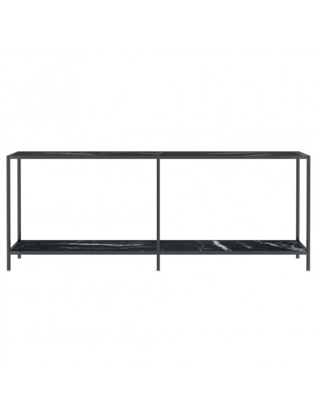 Tavolo Consolle Nero 200x35x75,5 cm in Vetro Temperato