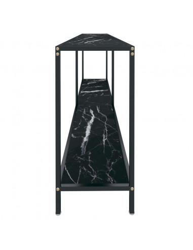 Tavolo Consolle Nero 200x35x75,5 cm in Vetro Temperato