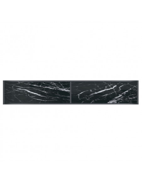 Tavolo Consolle Nero 200x35x75,5 cm in Vetro Temperato