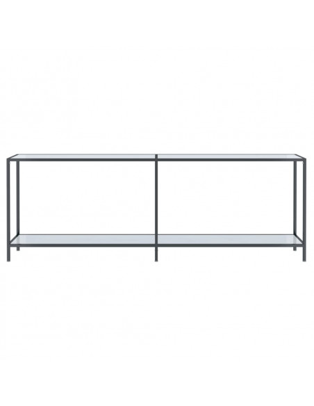 Tavolo Consolle Bianco 220x35x75,5 cm in Vetro Temperato