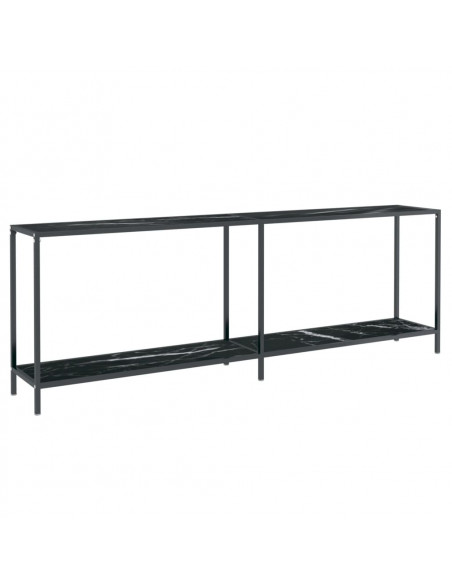 Tavolo Consolle Nero 220x35x75,5 cm in Vetro Temperato