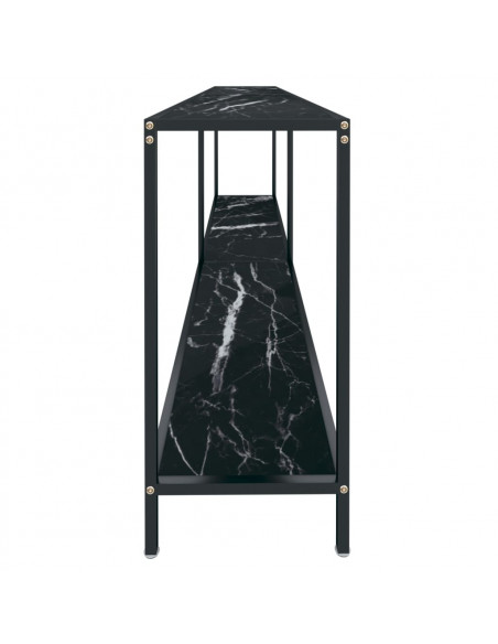 Tavolo Consolle Nero 220x35x75,5 cm in Vetro Temperato
