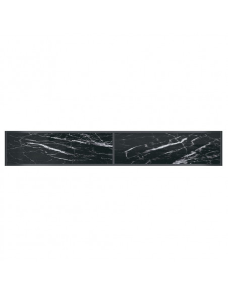 Tavolo Consolle Nero 220x35x75,5 cm in Vetro Temperato