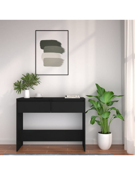 Tavolo Consolle Nero 100x35x76,5 cm in Truciolato