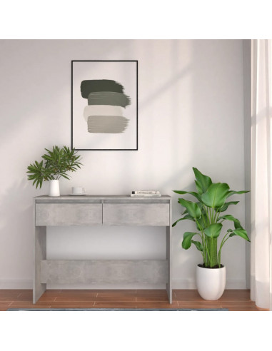 Tavolo Consolle Grigio Cemento 100x35x76,5 cm in Truciolato