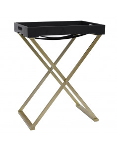 Tavolo Pieghevole Oro e Nero 48x34x61 cm in MDF 2