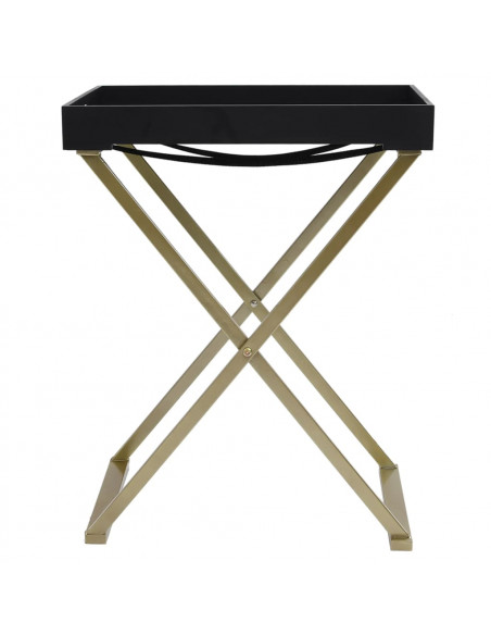 Tavolo Pieghevole Oro e Nero 48x34x61 cm in MDF