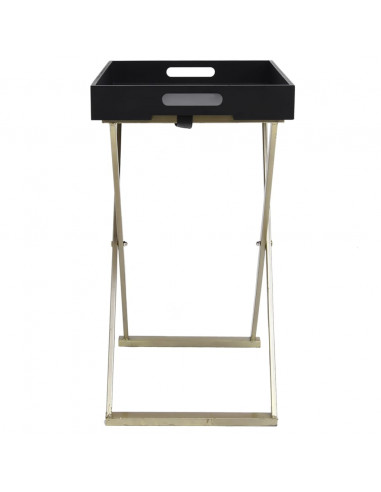 Tavolo Pieghevole Oro e Nero 48x34x61 cm in MDF