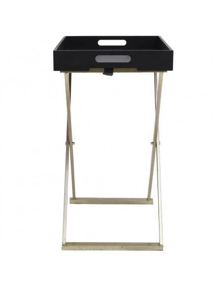 Tavolo Pieghevole Oro e Nero 48x34x61 cm in MDF