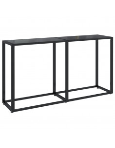 Tavolo Consolle Nero 140x35x75,5 cm in Vetro Temperato 2