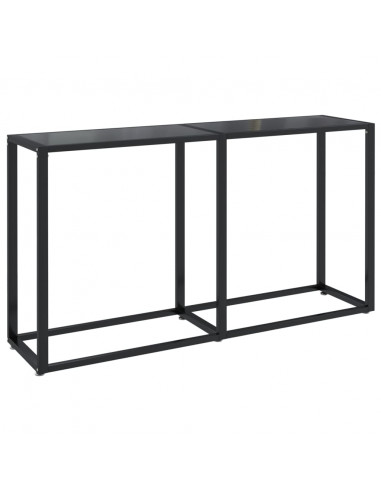 Tavolo Consolle Nero 140x35x75,5 cm in Vetro Temperato