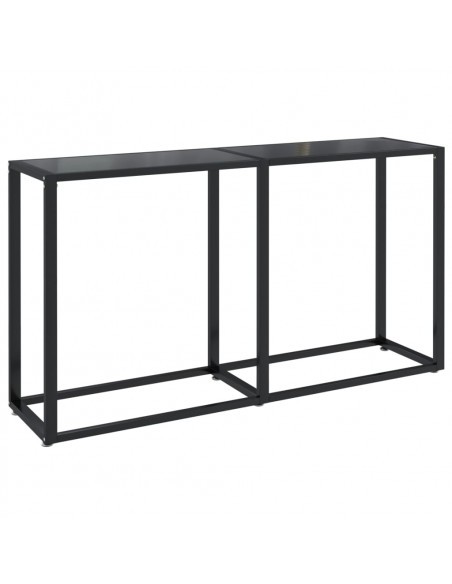 Tavolo Consolle Nero 140x35x75,5 cm in Vetro Temperato