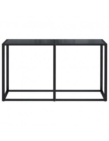 Tavolo Consolle Nero 140x35x75,5 cm in Vetro Temperato