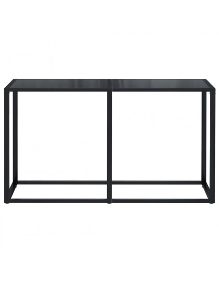 Tavolo Consolle Nero 140x35x75,5 cm in Vetro Temperato