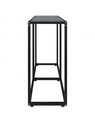 Tavolo Consolle Nero 140x35x75,5 cm in Vetro Temperato