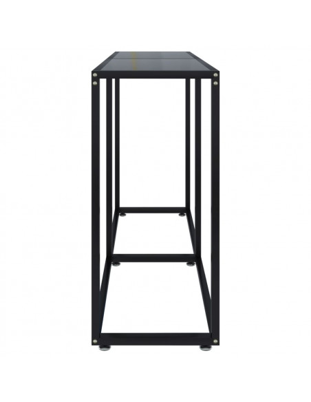 Tavolo Consolle Nero 140x35x75,5 cm in Vetro Temperato