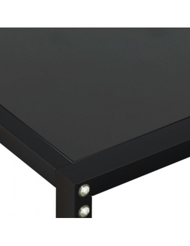 Tavolo Consolle Nero 140x35x75,5 cm in Vetro Temperato
