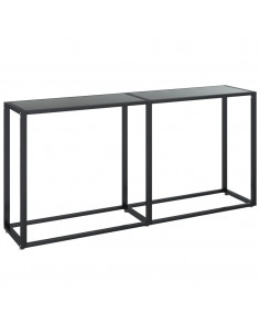Tavolo Consolle Nero 160x35x75,5 cm in Vetro Temperato 2