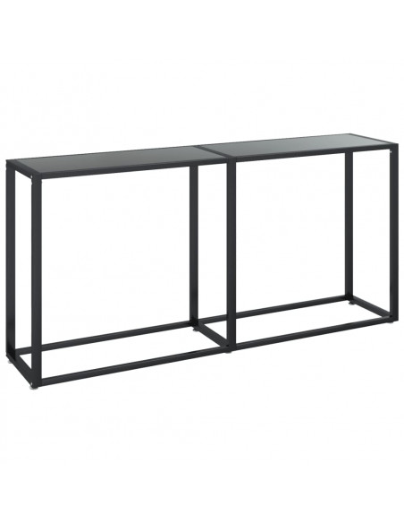 Tavolo Consolle Nero 160x35x75,5 cm in Vetro Temperato