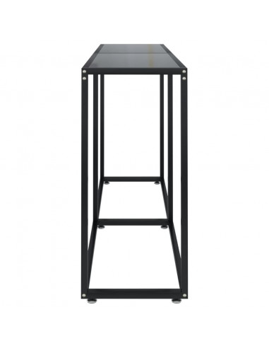 Tavolo Consolle Nero 160x35x75,5 cm in Vetro Temperato
