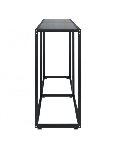 Tavolo Consolle Nero 160x35x75,5 cm in Vetro Temperato