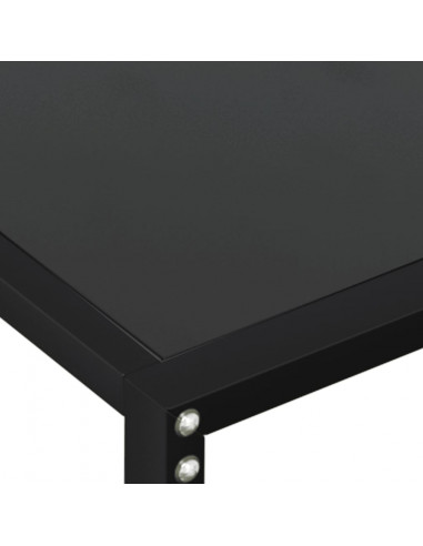 Tavolo Consolle Nero 160x35x75,5 cm in Vetro Temperato
