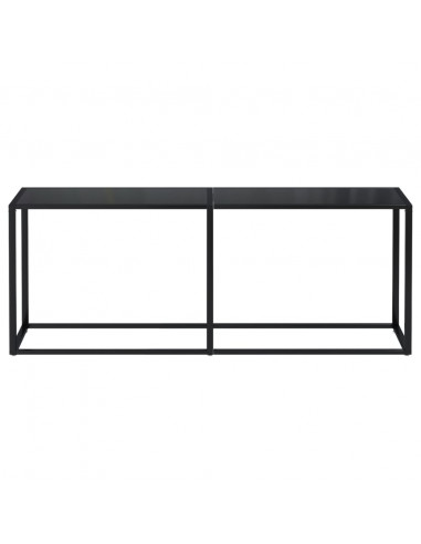 Tavolo Consolle Nero 200x35x75,5 cm in Vetro Temperato