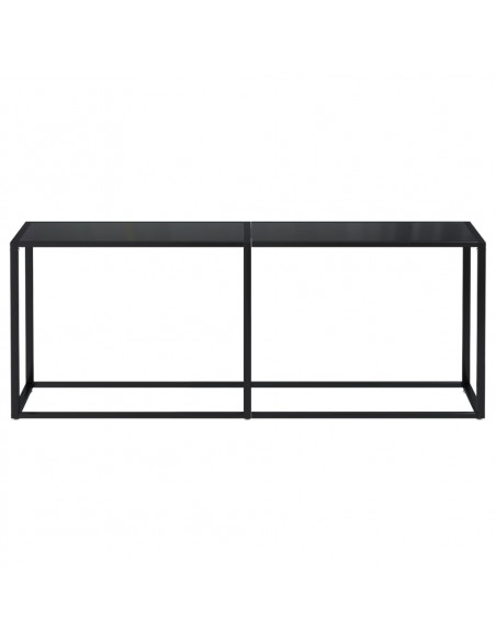 Tavolo Consolle Nero 200x35x75,5 cm in Vetro Temperato