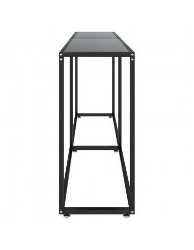 Tavolo Consolle Nero 200x35x75,5 cm in Vetro Temperato