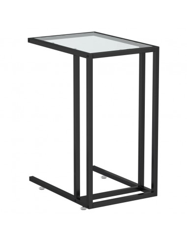 Tavolino per Computer Trasparente 50x35x65 cm Vetro Temperato