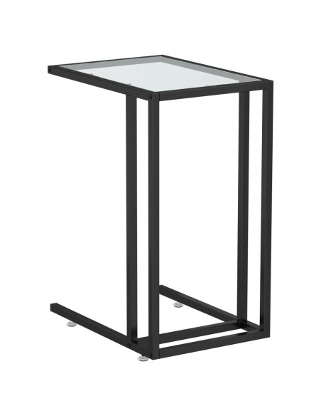 Tavolino per Computer Trasparente 50x35x65 cm Vetro Temperato