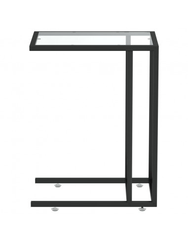 Tavolino per Computer Trasparente 50x35x65 cm Vetro Temperato