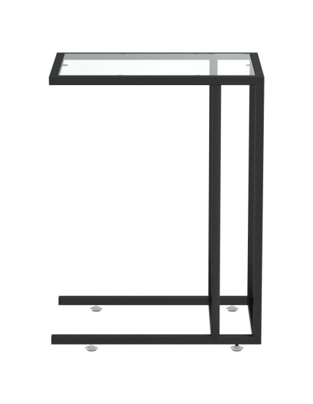 Tavolino per Computer Trasparente 50x35x65 cm Vetro Temperato