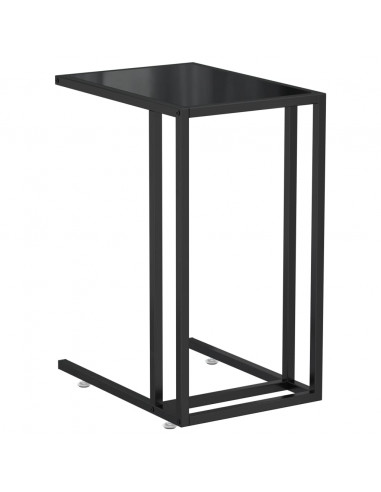 Tavolino per Computer Nero 50x35x65 cm in Vetro Temperato