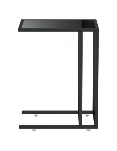 Tavolino per Computer Nero 50x35x65 cm in Vetro Temperato