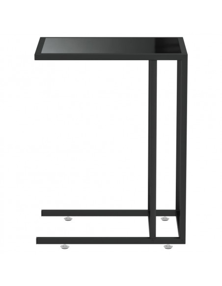 Tavolino per Computer Nero 50x35x65 cm in Vetro Temperato