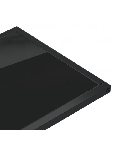 Tavolino per Computer Nero 50x35x65 cm in Vetro Temperato