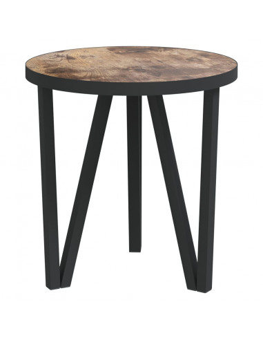 Tavolino Nero e Giallo Ø35 cm in MDF