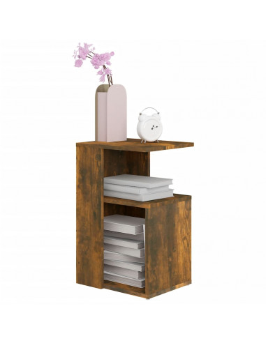 Tavolino da Salotto Rovere Fumo 36x30x56cm Legno Multistrato