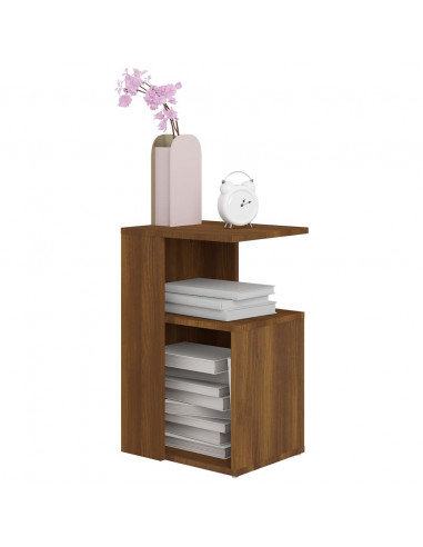 Tavolino da Salotto Rovere Marrone 36x30x56cm Legno Multistrato