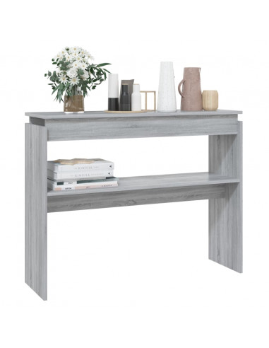 Tavolino Consolle Grigio Sonoma 102x30x80 cm Legno Multistrato