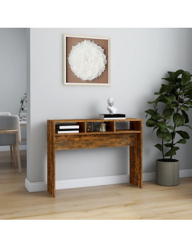 Tavolino Consolle Rovere Fumo 105x30x80 cm in Legno Multistrato