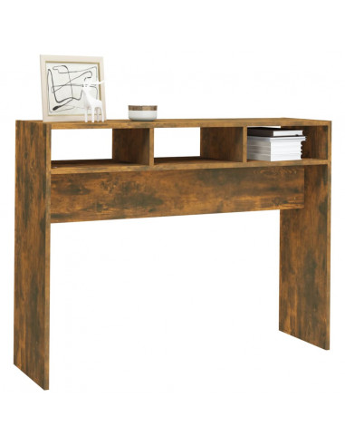 Tavolino Consolle Rovere Fumo 105x30x80 cm in Legno Multistrato