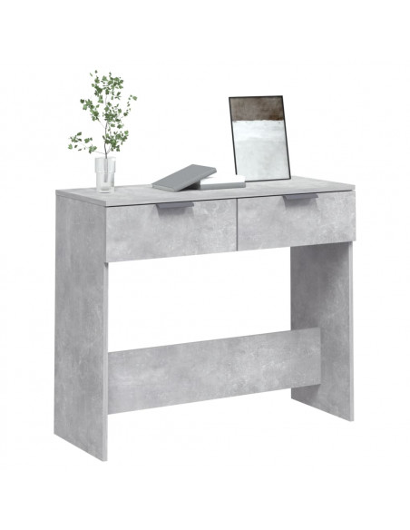 Tavolino da Salotto Grigio Cemento 90x36x75cm Legno Multistrato