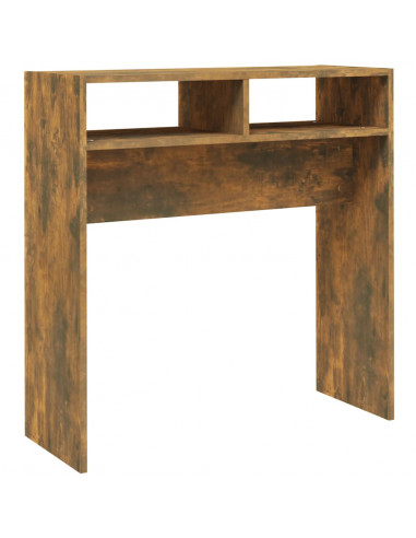 Tavolino Consolle Rovere Fumo 78x30x80 cm in Legno Multistrato