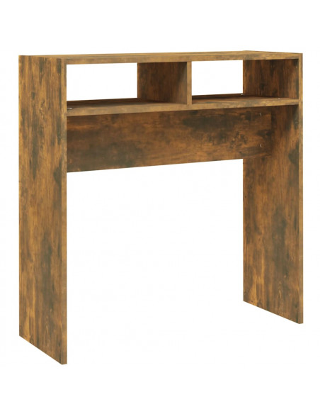 Tavolino Consolle Rovere Fumo 78x30x80 cm in Legno Multistrato