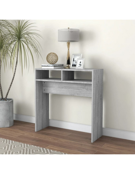 Tavolino Consolle Grigio Sonoma 78x30x80 cm Legno Multistrato