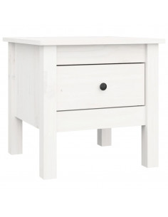 Tavolino Bianco 40x40x39 cm Legno Massello di Pino 2